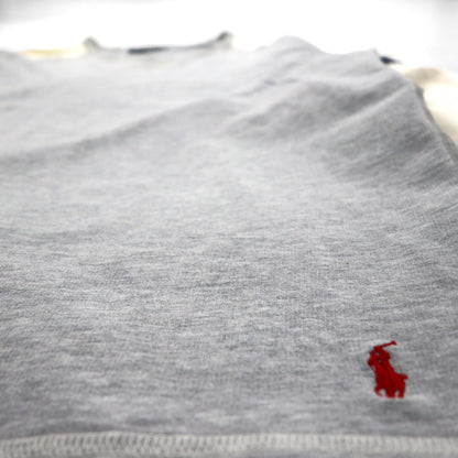 Polo Ralph Lauren 90年代 ライトウェイト 前V ラグラン スウェット トレーナー L グレー スモールポニー刺繡