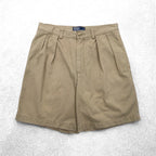 Polo by Ralph Lauren 90年代 ポロチノ TYLER SHORT 2タック ショートパンツ ハーフパンツ M ベージュ コットン