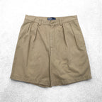 Polo by Ralph Lauren 90年代 ポロチノ TYLER SHORT 2タック ショートパンツ ハーフパンツ M ベージュ コットン