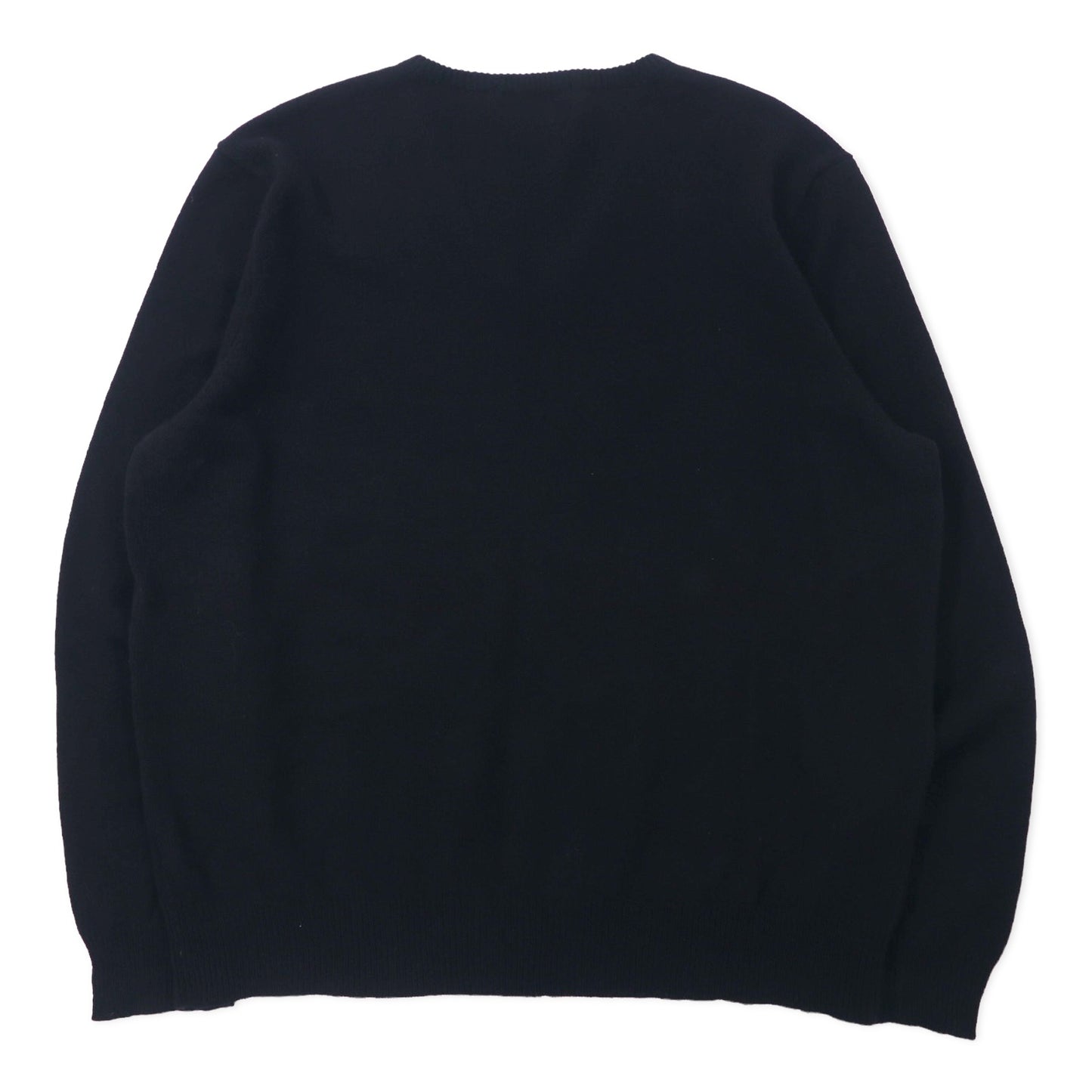 Polo by Ralph Lauren Vネック ニット セーター XXL ブラック ラムウール スモールポニー刺繍 ビッグサイズ
