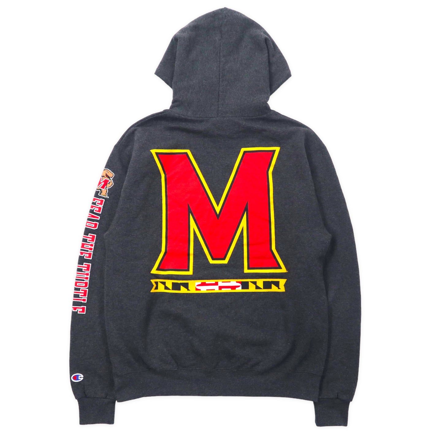 Champion カレッジ プリントパーカー M グレー コットン ポリエステル MARYLAND TERPS 両面プリント