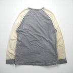 Polo Ralph Lauren 90s Lightweight Raglan V-Neck Sweatshirt, Gray, Size L, with Small Pony Embroidery