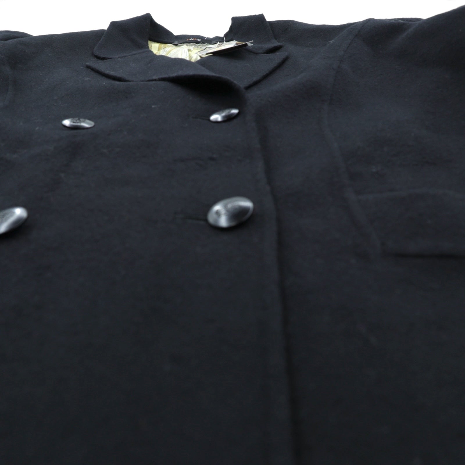 DAKS 日本製 カシミア ダブルブレスト チェスターコート XL ブラック サテン裏地 スカーフ 総柄 未使用品