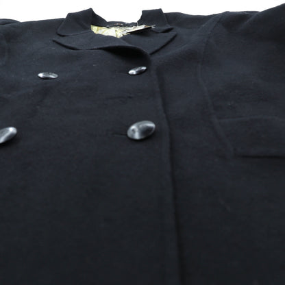DAKS 日本製 カシミア ダブルブレスト チェスターコート XL ブラック サテン裏地 スカーフ 総柄 未使用品
