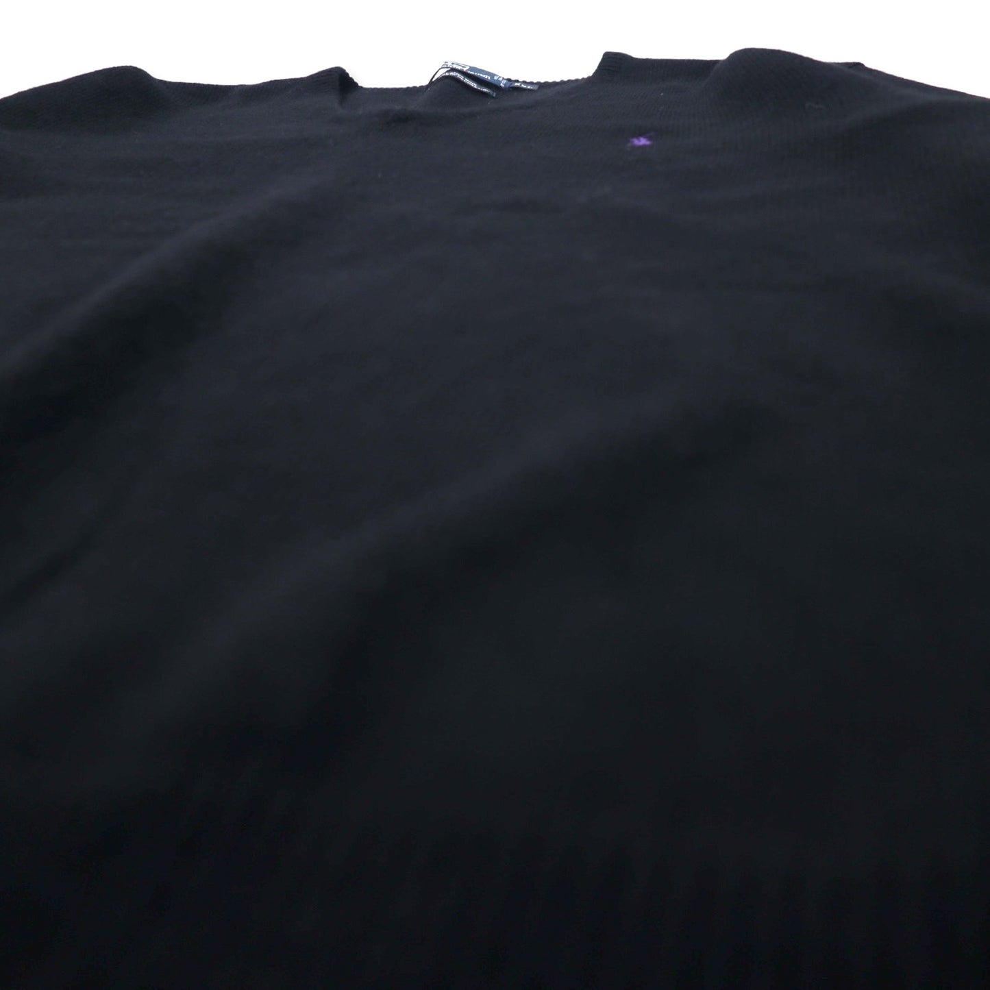 Polo by Ralph Lauren Vネック ニット セーター XXL ブラック ラムウール スモールポニー刺繍 ビッグサイズ