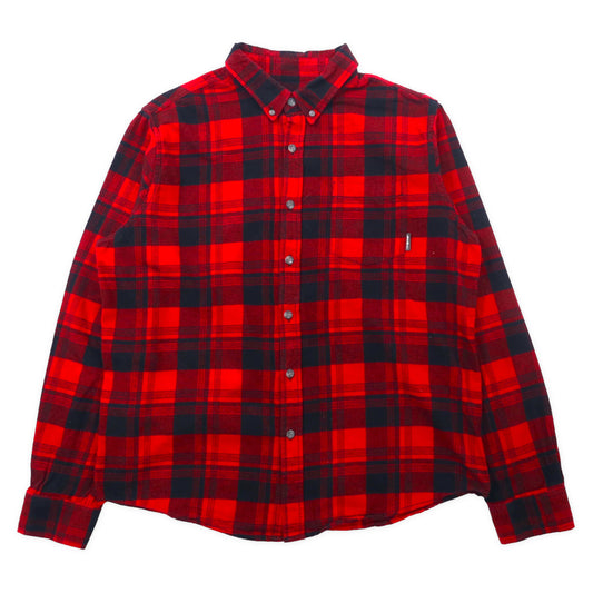 日本然リトテ-古着オンライン-Eddie Bauer フランネル ボタンダウンシャツ L レッド チェック コットン-Eddie Bauer Frannel Button-Down Shirts L Red CHECKED Cotton