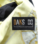 DAKS 日本製 カシミア ダブルブレスト チェスターコート XL ブラック サテン裏地 スカーフ 総柄 未使用品