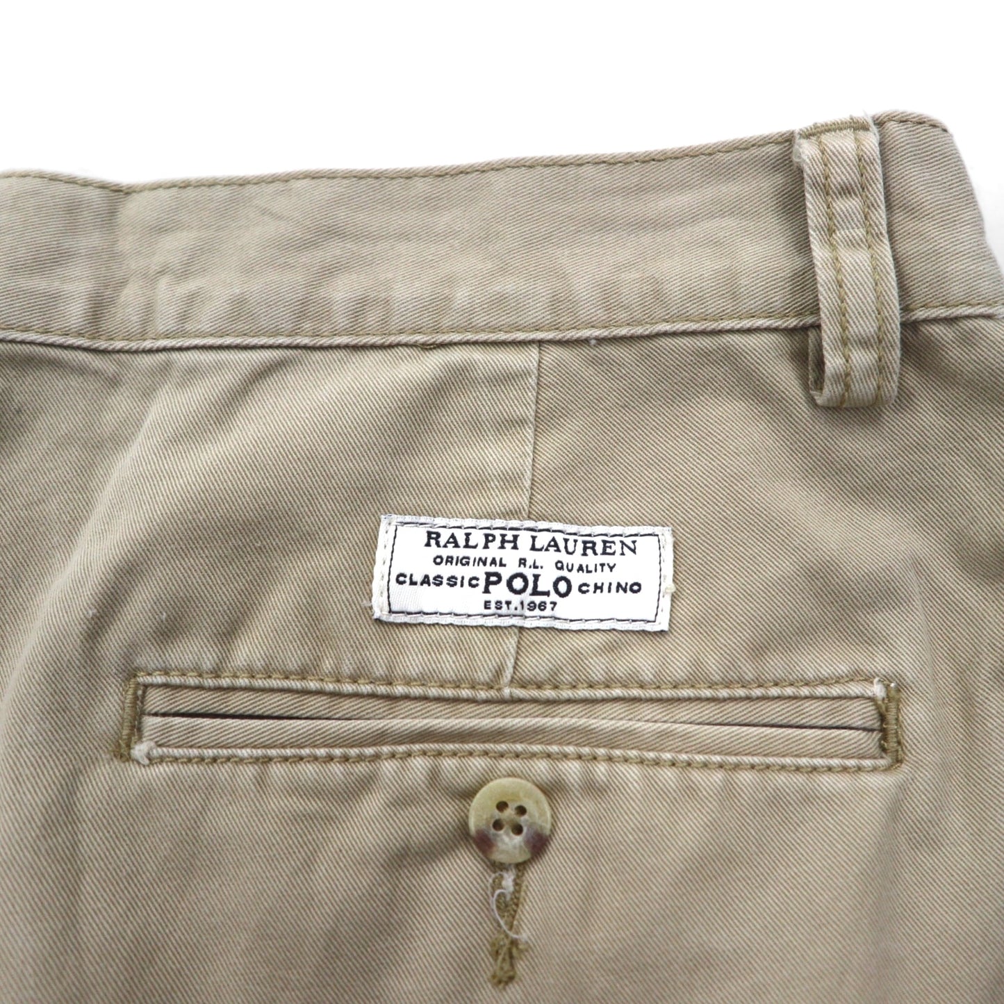 Polo by Ralph Lauren 90年代 ポロチノ TYLER SHORT 2タック ショートパンツ ハーフパンツ M ベージュ コットン
