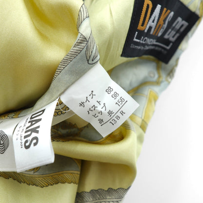 DAKS 日本製 カシミア ダブルブレスト チェスターコート XL ブラック サテン裏地 スカーフ 総柄 未使用品