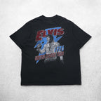 ELVIS PRESLEY エルヴィスプレスリー ミュージック アーティスト Tシャツ 3XL ブラック コットン UNITED STATES TOUR 1976