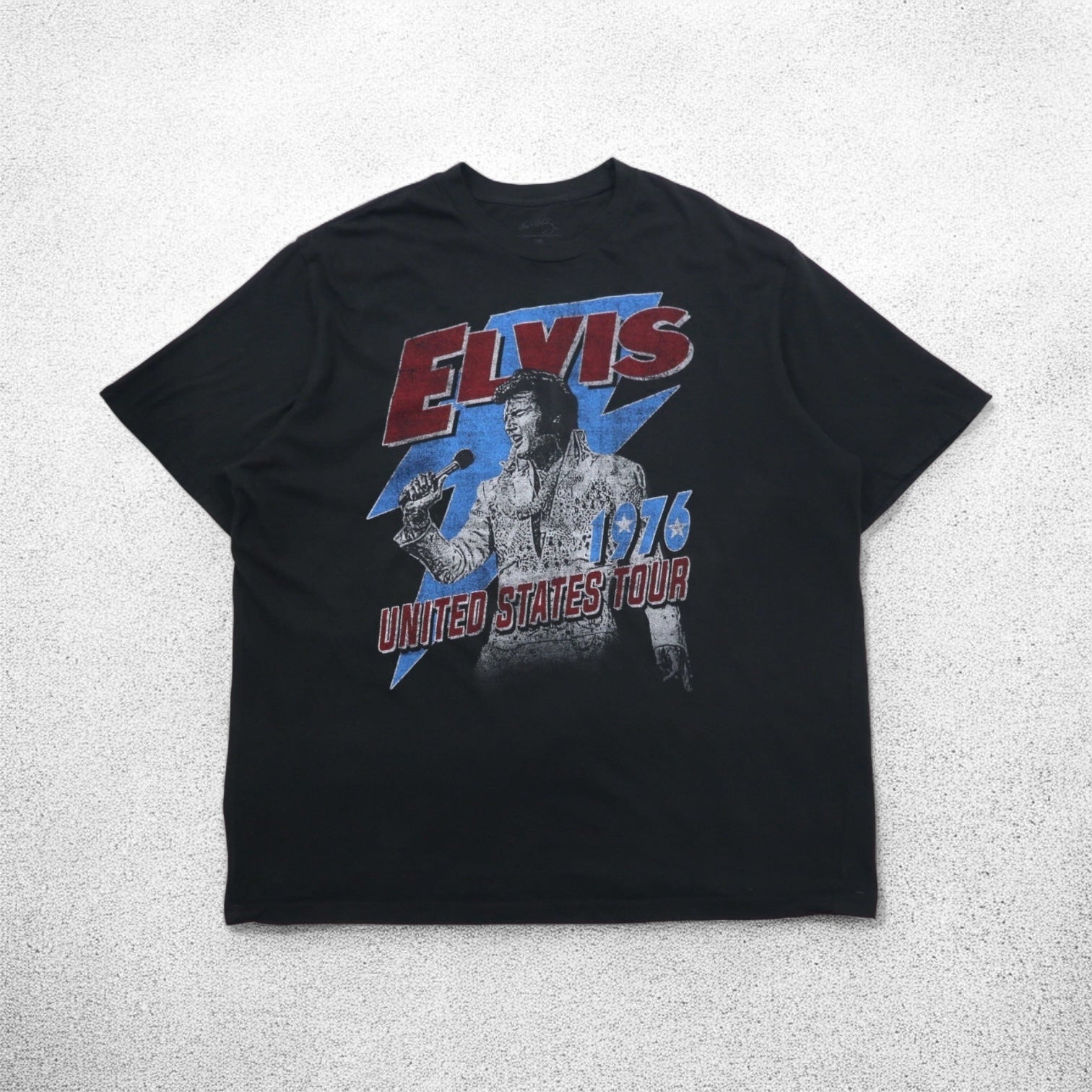 ELVIS PRESLEY エルヴィスプレスリー ミュージック アーティスト Tシャツ 3XL ブラック コットン UNITED STATES TOUR 1976