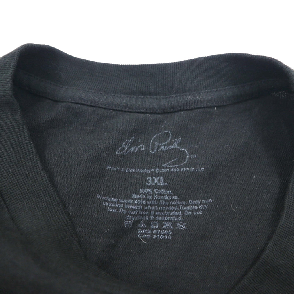 ELVIS PRESLEY エルヴィスプレスリー ミュージック アーティスト Tシャツ 3XL ブラック コットン UNITED STATES TOUR 1976