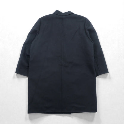 DAKS 日本製 カシミア ダブルブレスト チェスターコート XL ブラック サテン裏地 スカーフ 総柄 未使用品