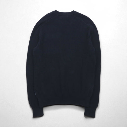 A|X ARMANI EXCHANGE Commando Sweater, Rib Knit, Size L, Navy, with Flap Chest Pocket
