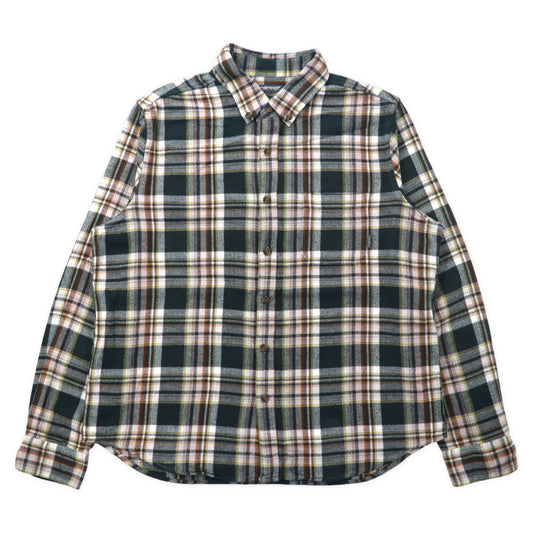 日本然リトテ-古着オンライン-Eddie Bauer フランネル ボタンダウンシャツ L グリーン コットン-Eddie Bauer Frannel Button-Down Shirts L Green Cotton