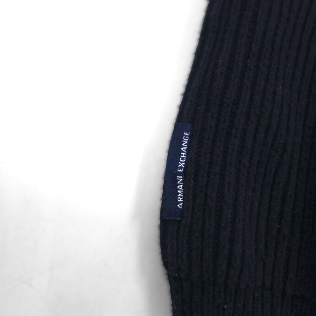 A|X ARMANI EXCHANGE コマンドセーター リブニット L ネイビー フラップ 胸ポケット