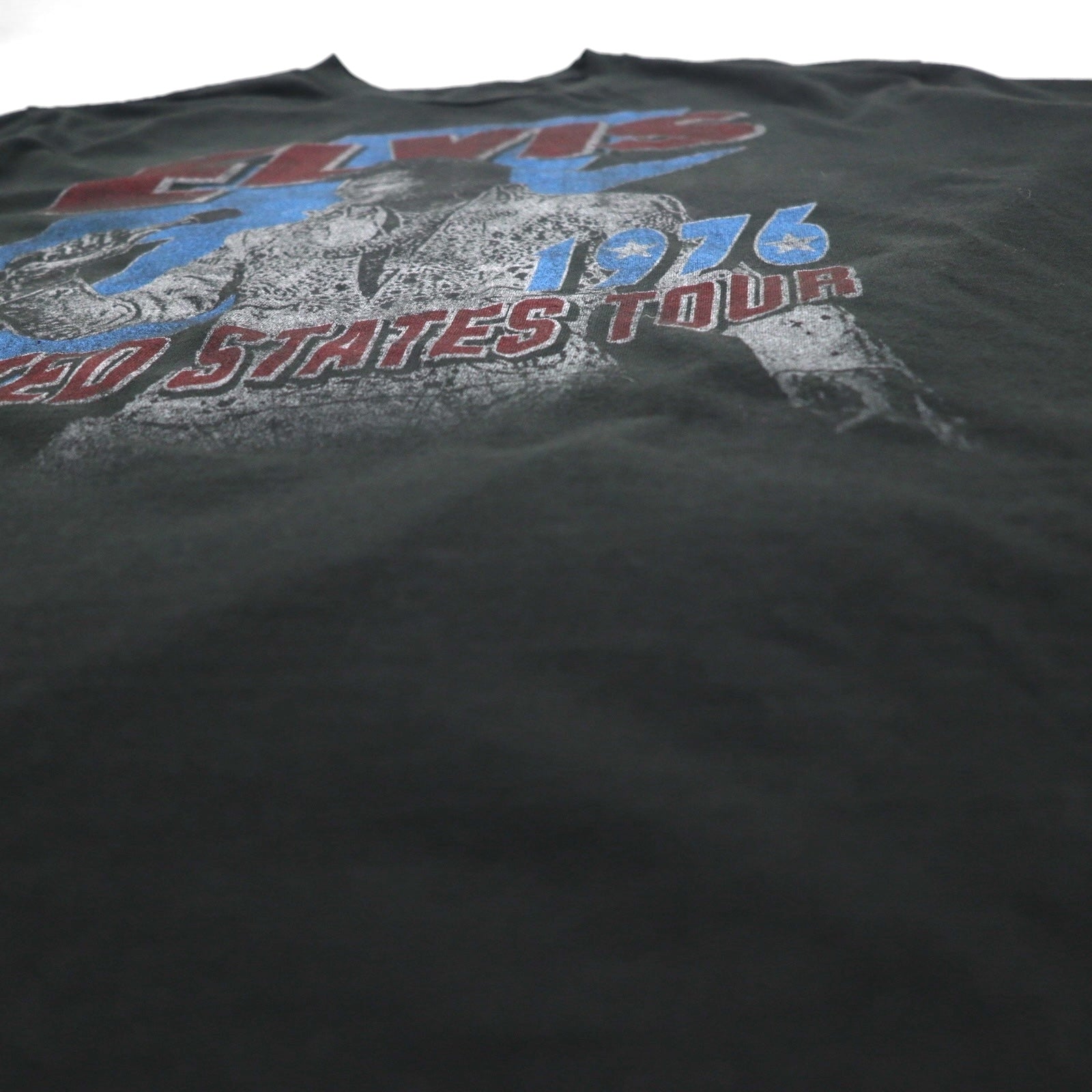 ELVIS PRESLEY エルヴィスプレスリー ミュージック アーティスト Tシャツ 3XL ブラック コットン UNITED STATES TOUR 1976