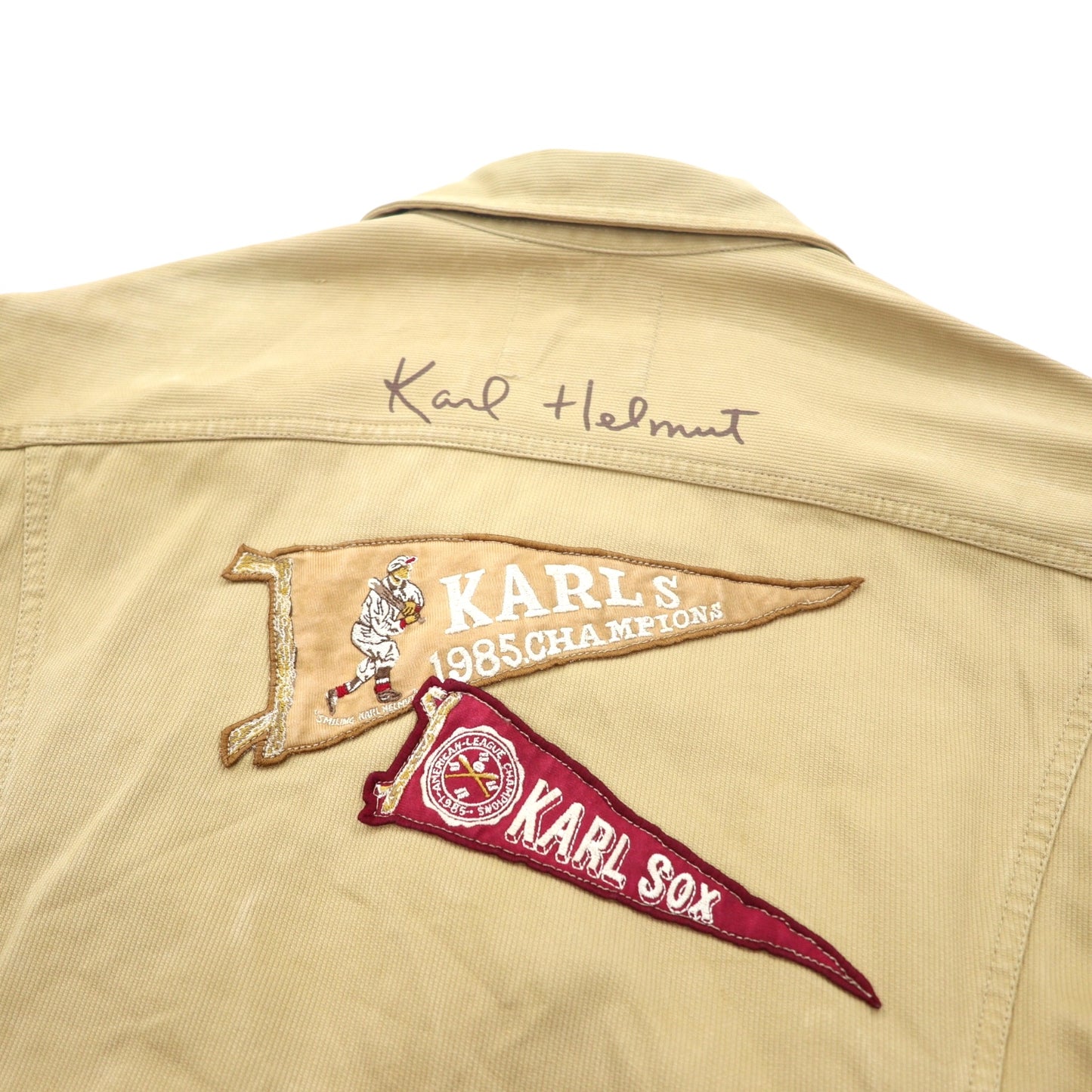 Karl Helmut ( PINKHOUSE ) コーデュロイ トラッカージャケット M ベージュ コットン ワッペン 日本製