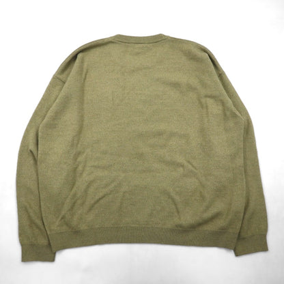 LACOSTE クルーネック セーター ニット L ベージュ ウール ワンポイントロゴ