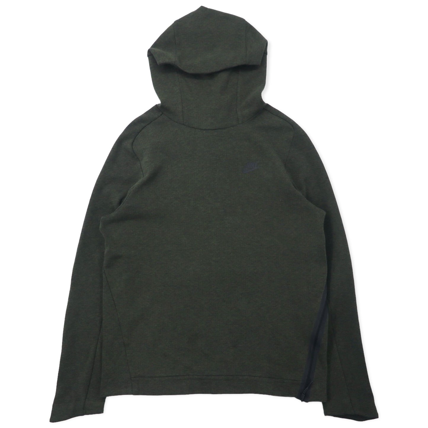 NIKE テックフリース プルオーバーパーカー M カーキ コットン サイドスリット Tech Fleece Pullover Hoodie 832116-331