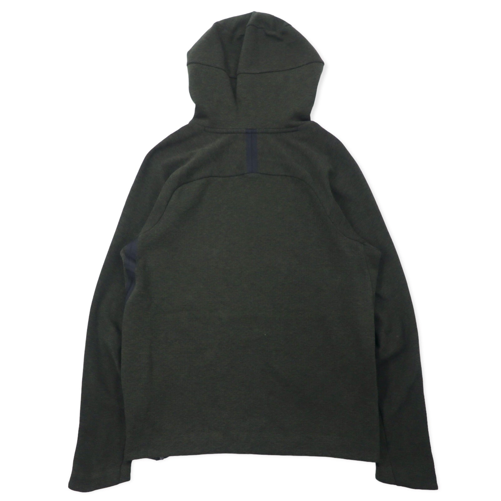 NIKE テックフリース プルオーバーパーカー M カーキ コットン サイドスリット Tech Fleece Pullover Hoodie 832116-331