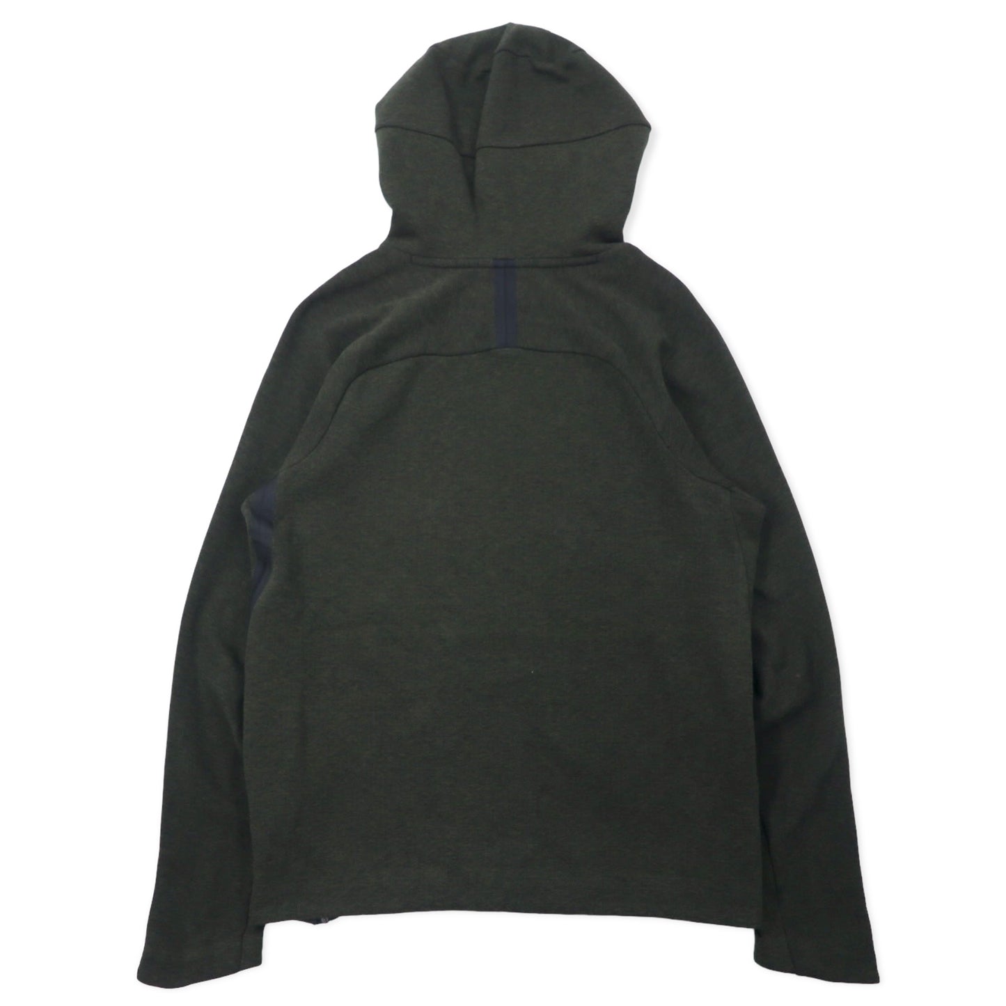 NIKE テックフリース プルオーバーパーカー M カーキ コットン サイドスリット Tech Fleece Pullover Hoodie 832116-331