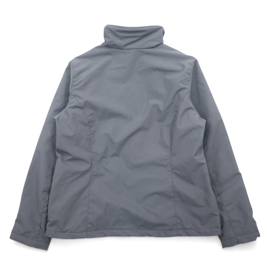 LANDS'END fleece lined shell jacket nylon jacket M grey nylon drawcord waterproof OEKO-TEX