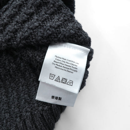 Eddie Bauer ヘンリーネック リブニット セーター L グレー コットン