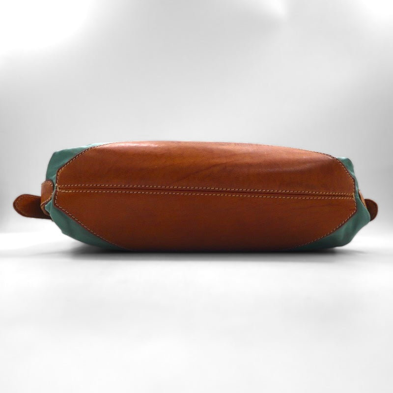 Felisi Leather and Nylon Shoulder Bag, Blue, 05-28, Made in Italy