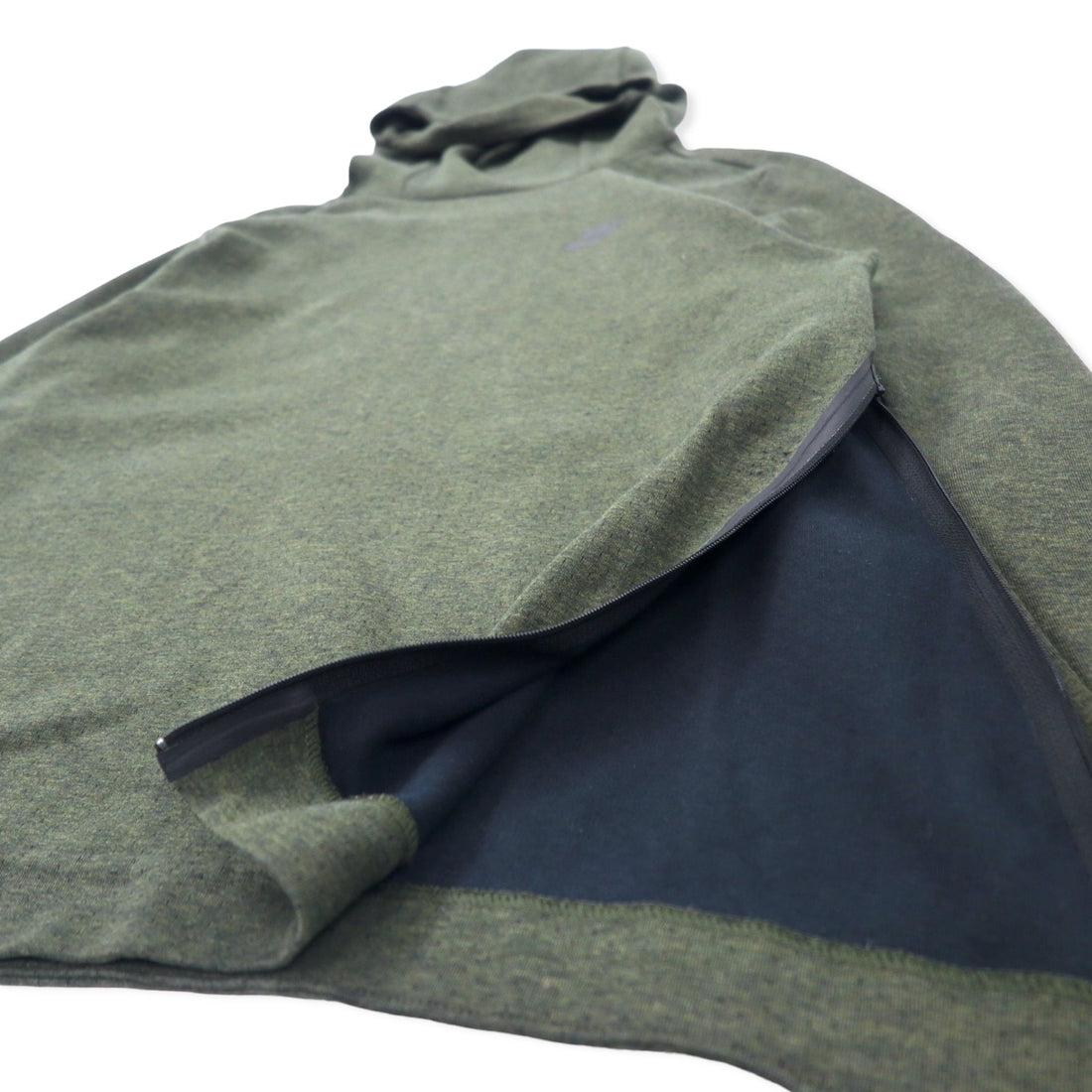 NIKE Tech Fleece Pullover Hoodie M Khaki Cotton Side Slit Tech Fleece Pullover Hoodie 832116-331