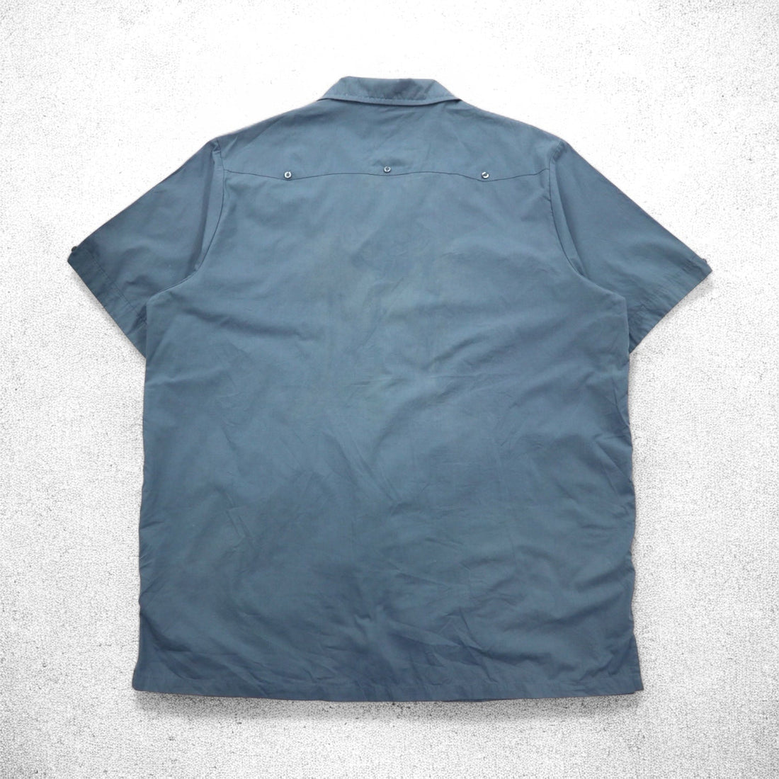 KS island open collar Cuban shirt XL grey polyester cotton embroidery