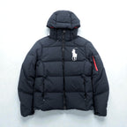 Polo Ralph Lauren ビッグポニー ハイネック ダウンジャケット S ブラック フード着脱 ドローコード