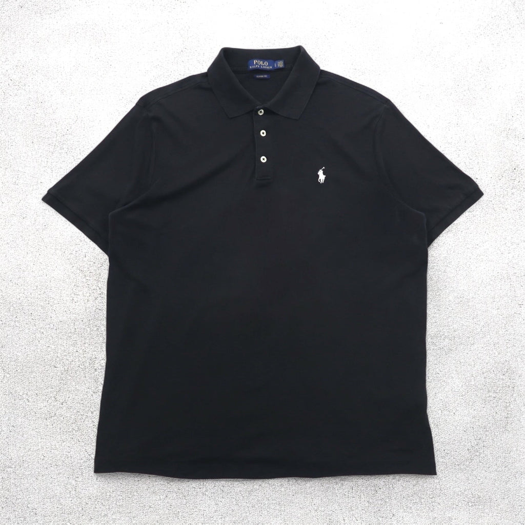 POLO RALPH LAUREN CLASSIC FIT Polo shirt L Black Cotton Small pony embroidery