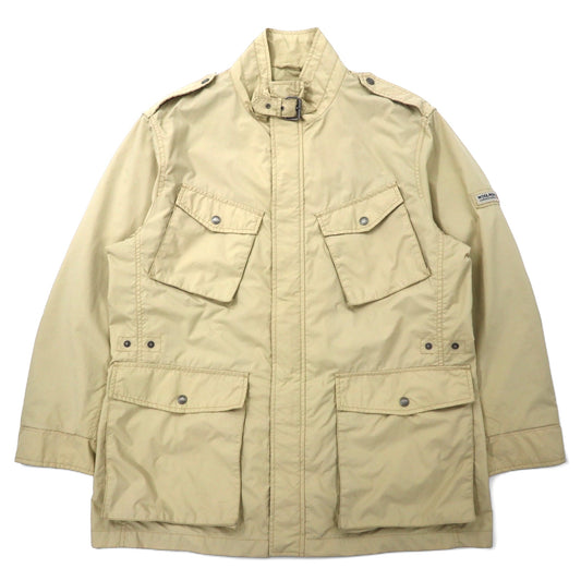 日本然リトテ-古着オンライン-WOOLRICH モーターサイクルジャケット ライダースジャケット XXL ベージュ ナイロン エポレット-WOOLRICH Motorcycle Jacket Riders Jacket XXL Beige Nylon Epaulette