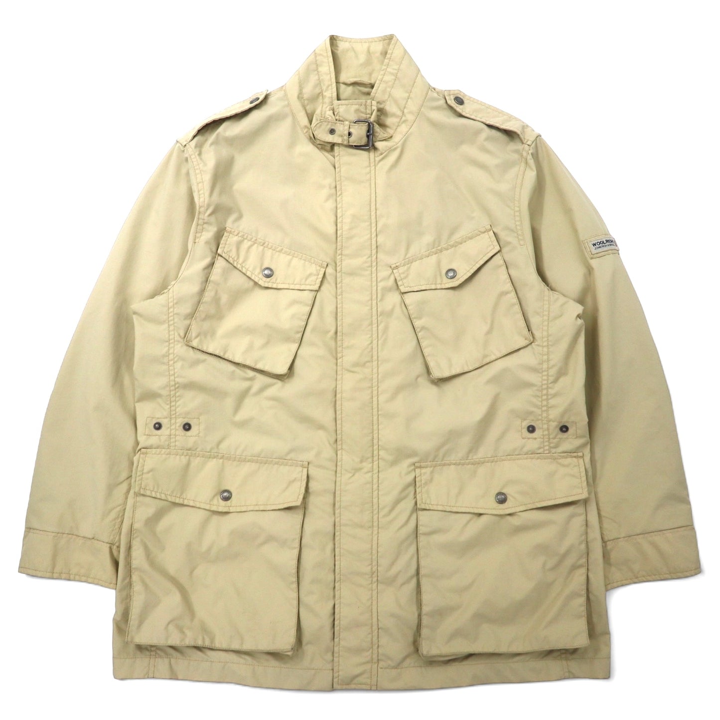 WOOLRICH モーターサイクルジャケット ライダースジャケット XXL ベージュ ナイロン エポレット