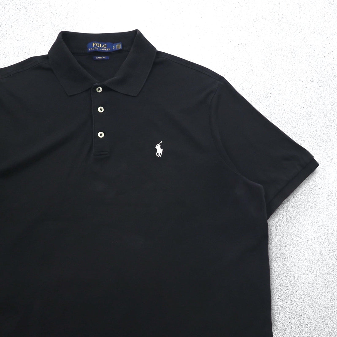 POLO RALPH LAUREN CLASSIC FIT Polo shirt L Black Cotton Small pony embroidery