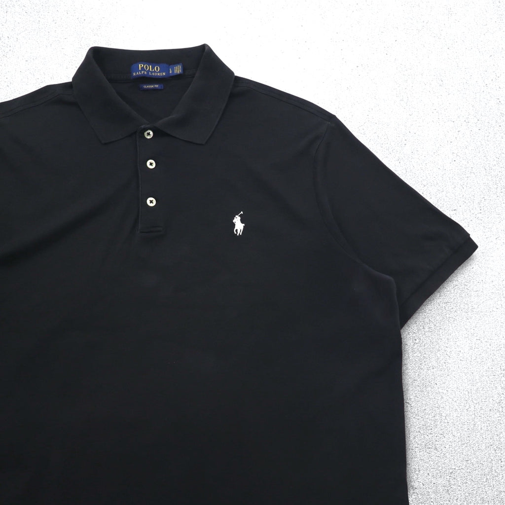 POLO RALPH LAUREN CLASSIC FIT Polo shirt L Black Cotton Small pony embroidery