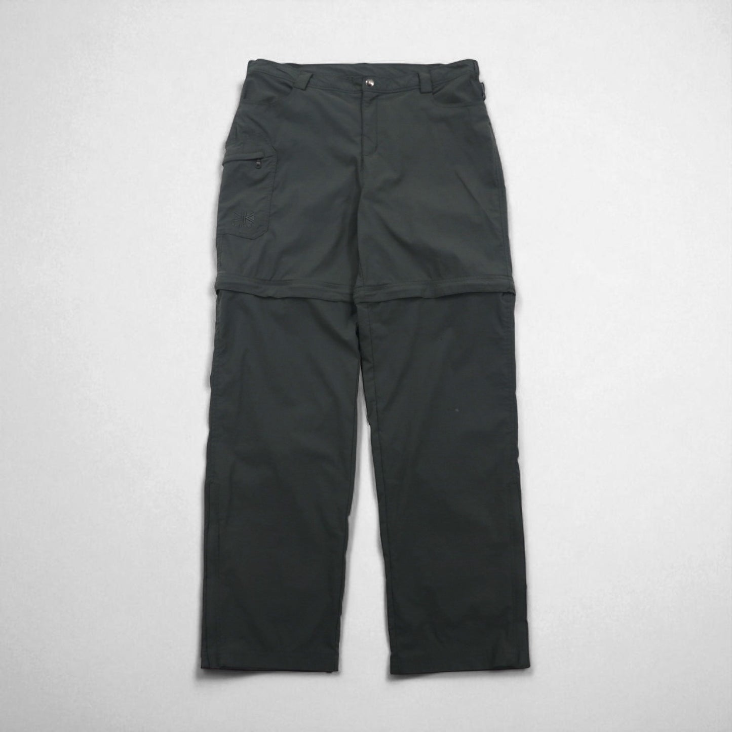 karrimor Outdoor 2-Way Convertible Cargo Shorts, Size L, Gray, Nylon, Waterproof, Stretch