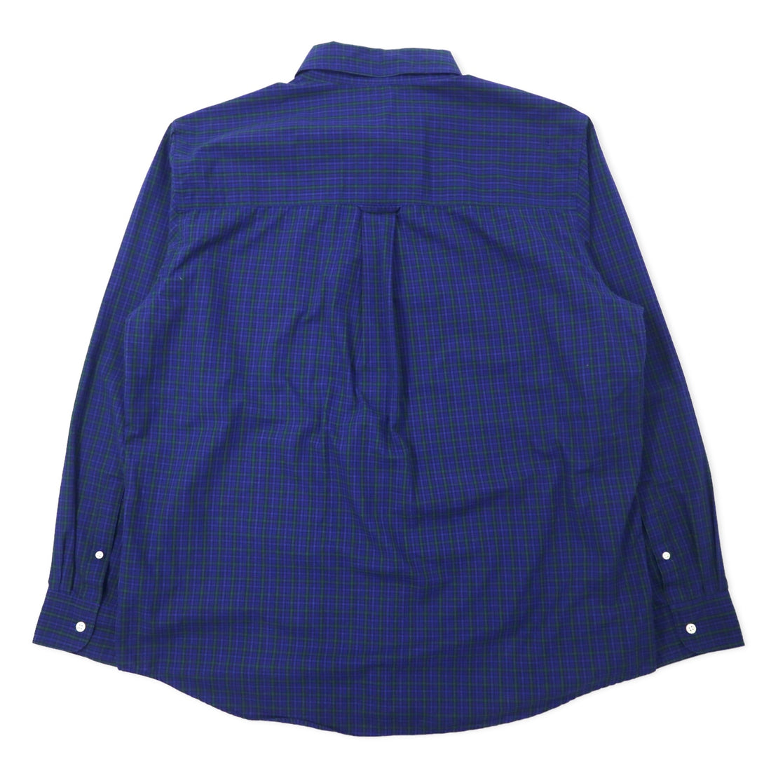 CHAPS Button-down Shirt, XL, Navy, Check, Cotton, EASY CARE, One-point logo embroidery