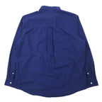 CHAPS Button-down Shirt, XL, Navy, Check, Cotton, EASY CARE, One-point logo embroidery