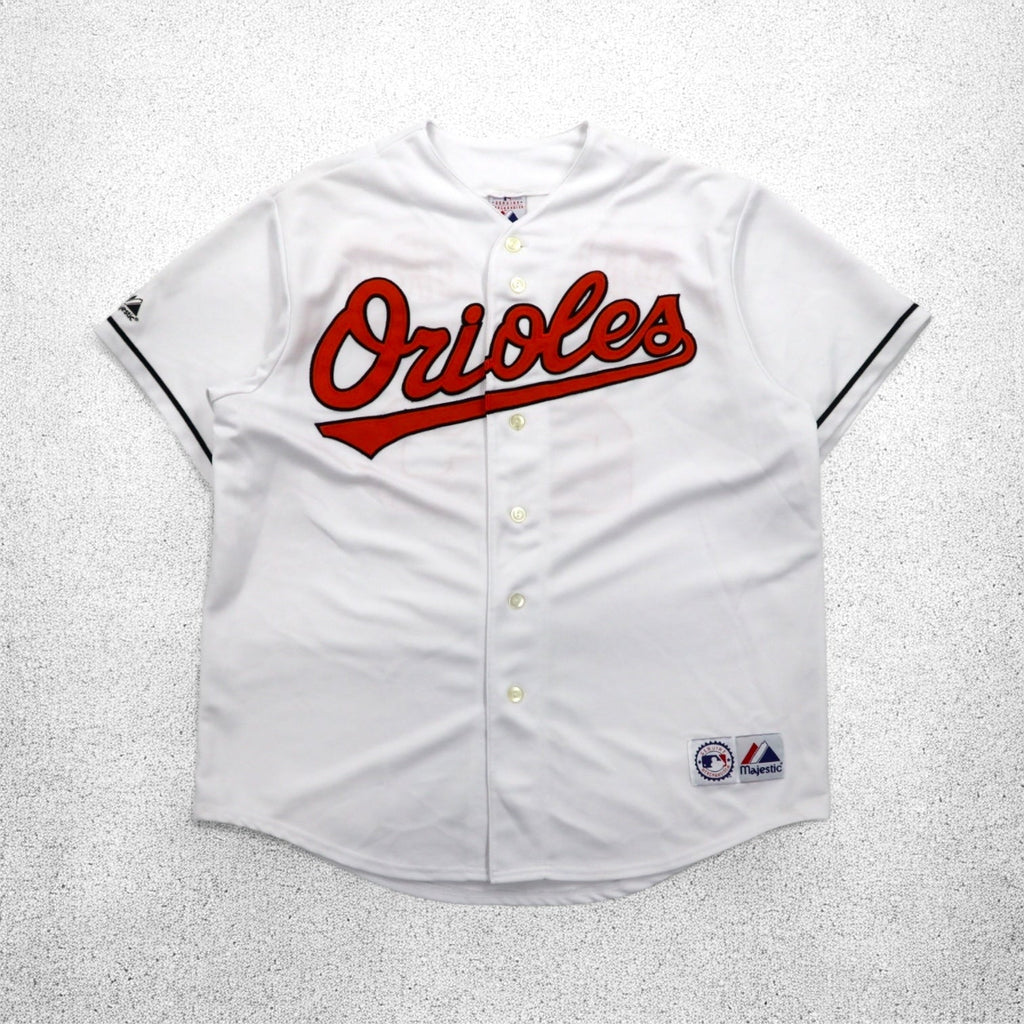 majestic 90年代 MLB ベースボールシャツ XL ホワイト ポリエステル Orioles