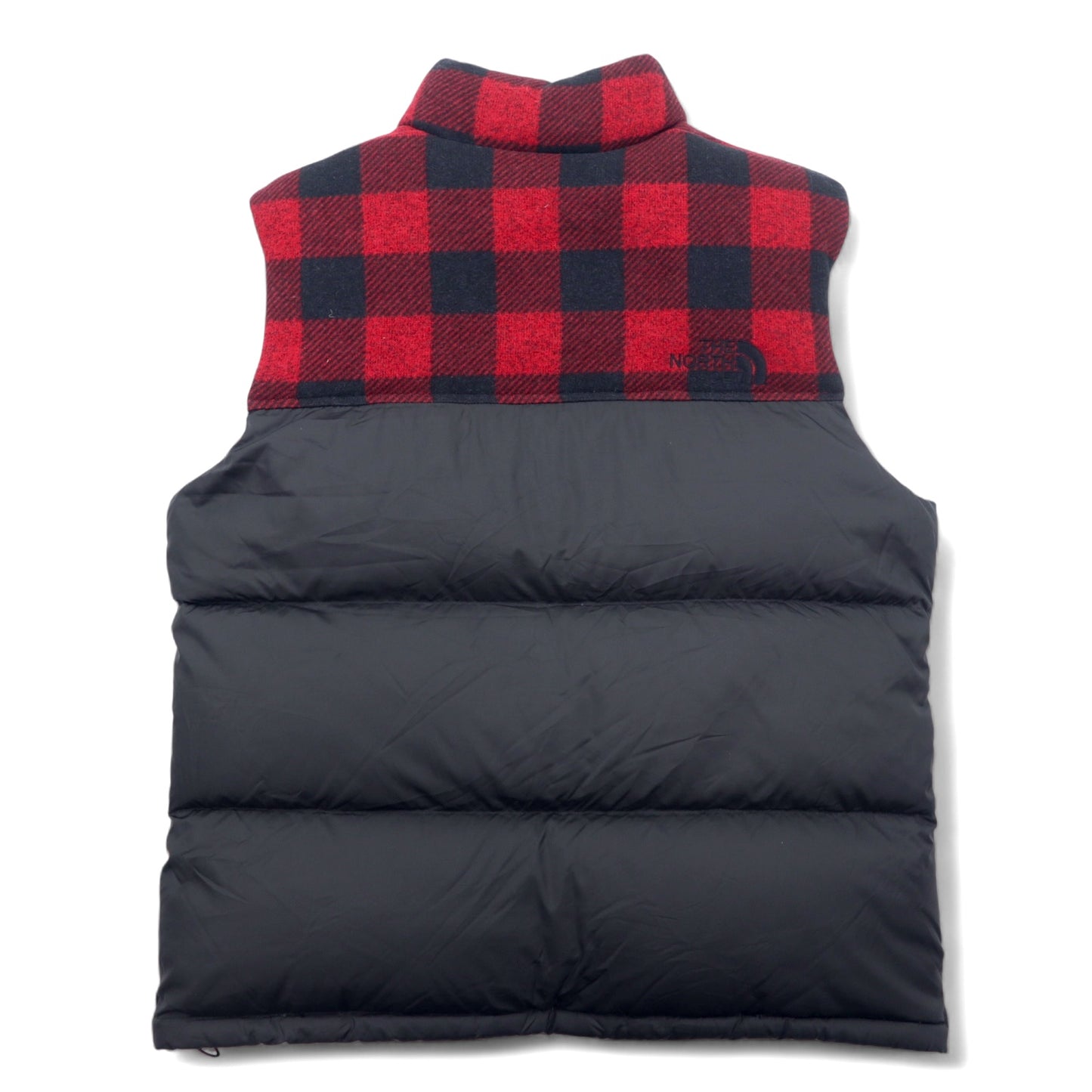 THE NORTH FACE ヌプシ ダウンベスト XXL ブラック レッド バイカラー チェック 切替 US規格 NOVELTY NUPTSE VEST NF0A35EA