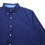 CHAPS Button-down Shirt, XL, Navy, Check, Cotton, EASY CARE, One-point logo embroidery