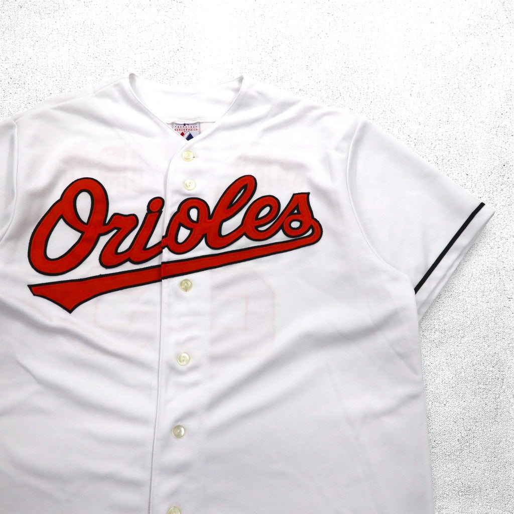 majestic 90年代 MLB ベースボールシャツ XL ホワイト ポリエステル Orioles