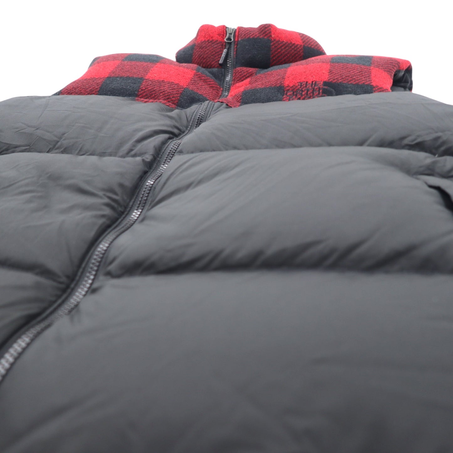 THE NORTH FACE ヌプシ ダウンベスト XXL ブラック レッド バイカラー チェック 切替 US規格 NOVELTY NUPTSE VEST NF0A35EA