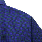 CHAPS Button-down Shirt, XL, Navy, Check, Cotton, EASY CARE, One-point logo embroidery