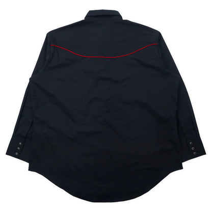 ELY CATTLEMAN 70年代 ウエスタンシャツ XXL ブラック コットン スーベニア 刺繍 デッドストック 未使用品