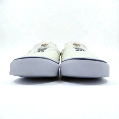 Polo Ralph Lauren ポロベア スリッポン ローカットスニーカー 26cm ホワイト キャンバス KEATON 未使用品