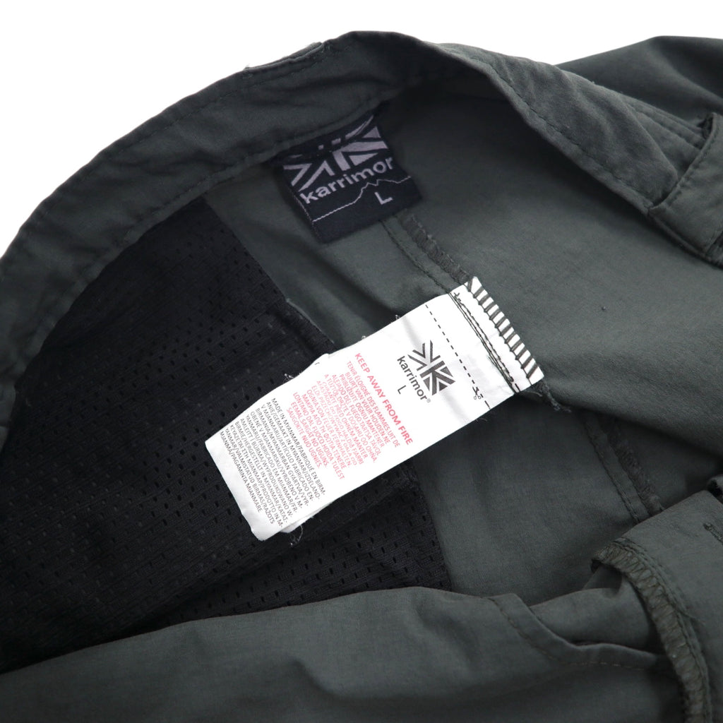 karrimor Outdoor 2-Way Convertible Cargo Shorts, Size L, Gray, Nylon, Waterproof, Stretch