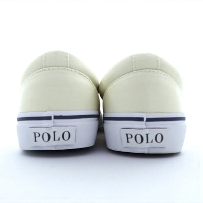 Polo Ralph Lauren ポロベア スリッポン ローカットスニーカー 26cm ホワイト キャンバス KEATON 未使用品